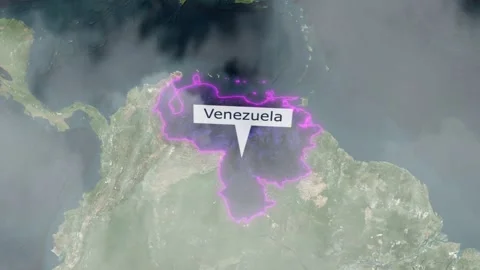 Venezuela Map - Clouds Effect Video stock 267828931
