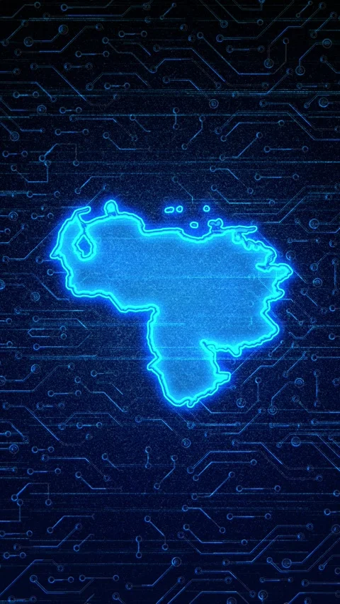 Venezuela Map Digital Technology Opener 스톡 동영상 336314977