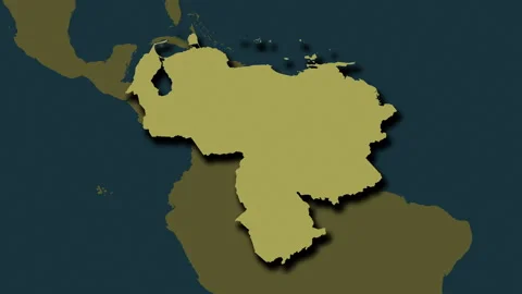 Venezuela map - extract. Shadow. Pattern. Labels Stock Footage 323071936