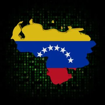 Venezuela map flag on hex code illustration Stockillustratie