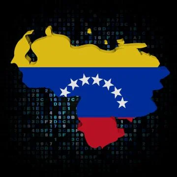 Venezuela map flag on hex code illustration Stockillustratie