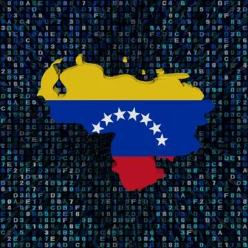 Venezuela map flag on hex code illustration Stock Illustration