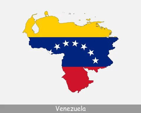 Venezuela Map Flag Stock Illustration