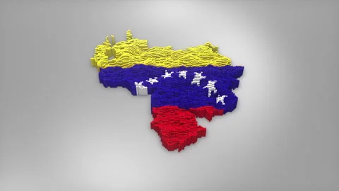 Venezuela Map with Flag Intro Background Stock Footage 315162708