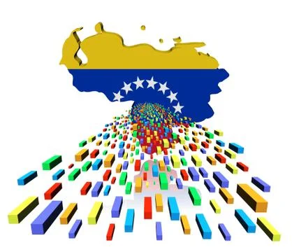 Venezuela map flag reflected with containers illustration Stock Illustration