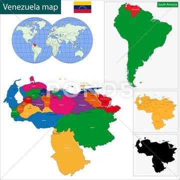 Venezuela map Stock Illustration