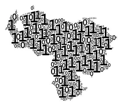 Venezuela Map Mosaic of Binary Digits 库存插图