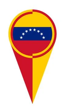 Venezuela Map Pointer Location Flag 库存插图