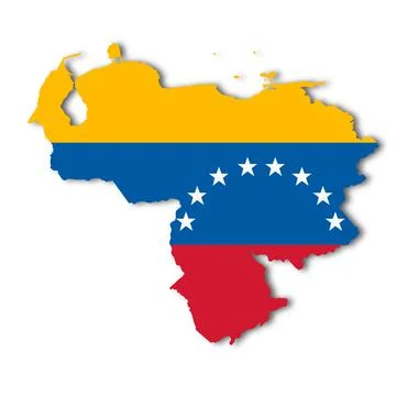 Venezuela map on white background with clipping path 3d illustration Stock Illustration