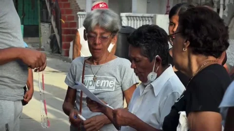 Venezuela marks one month since devastating twin quakes, VENEZUELA, VE - 25 Jul  스톡 동영상 340451413