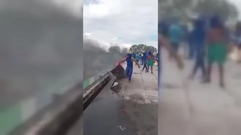 Venezuela: Mass Prison Protest Erupts Over Alleged Torture and Beatings Stock Footage 335623568