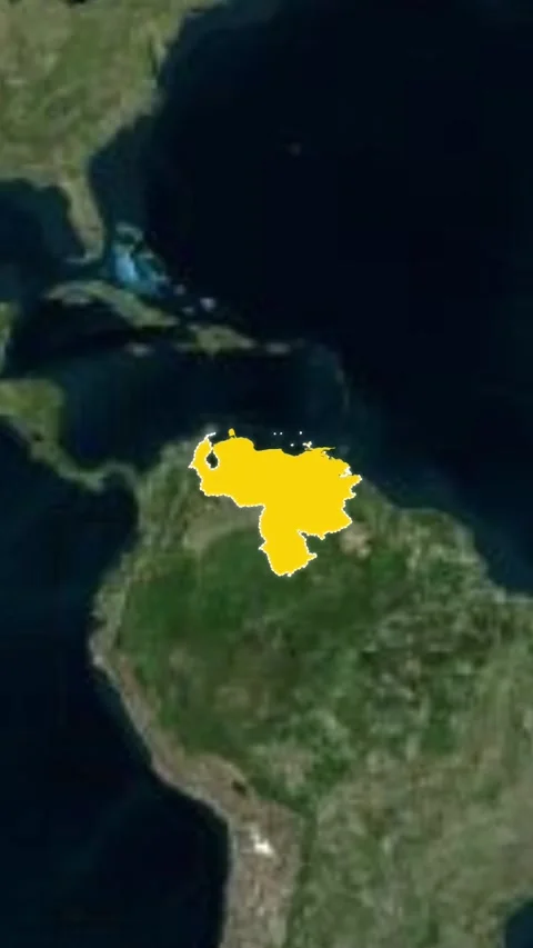 Venezuela National Border Vertical Map Topography Animation 4K Video stock 329918053