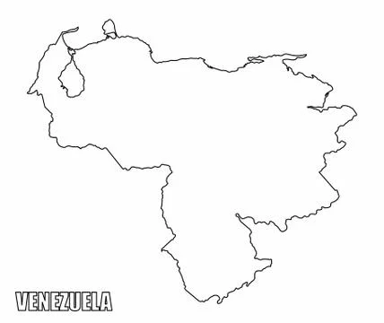 Venezuela outline map Stock Illustration
