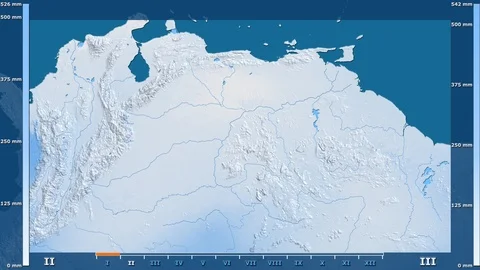Venezuela - precipitation, raw data Stock Footage 92177999