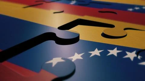 Venezuela puzzle flag 3d render Stock Illustration