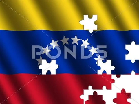 Venezuela rippled flag jigsaw Stock Illustration