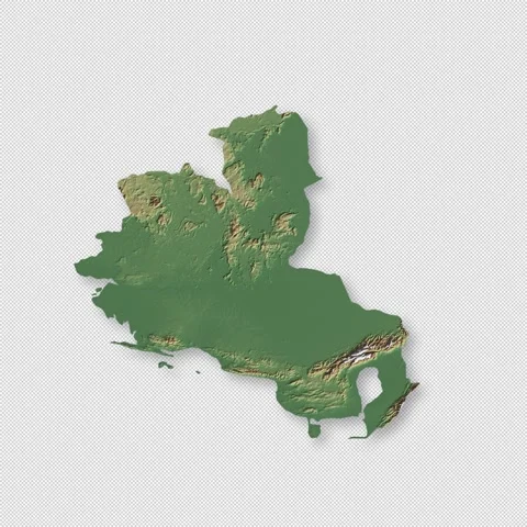 Venezuela Rotating 3D Relief Map Seamless Loop, Alpha Channel 4K Stock Footage 340696446