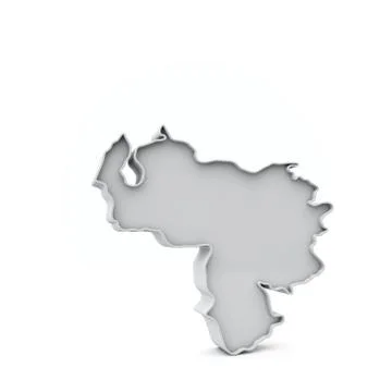 Venezuela simple 3D map in white grey. 3D Rendering Illustrazione stock