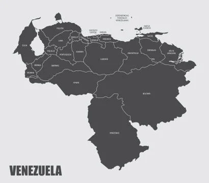 Venezuela States map Stock Illustration