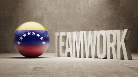 Venezuela. Teamwork Concept. Stock Illustration
