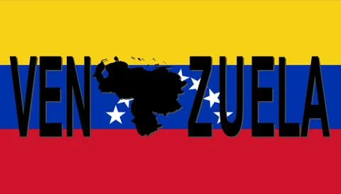 Venezuela text with map Stock Illustration
