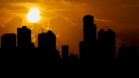 Venezuela: Time Lapse at Sunset with Red Sun and Fiery Sky, Venezuela Stock Footage 242949325