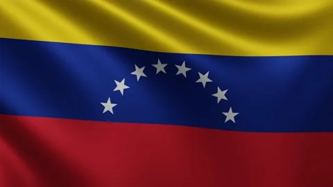 Venezuelan flag fluttering in the wind close-up, the national flag of Venezuela Stock Footage 218989755