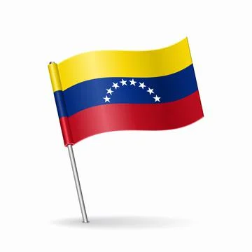 Venezuelan flag map pointer layout. Vector illustration. Stock Illustration