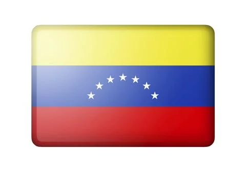 The Venezuelan flag. Rectangular matte icon. Isolated on white background Illustrazione stock