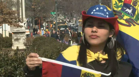 Venezuelan Protester Stock Footage 35353956