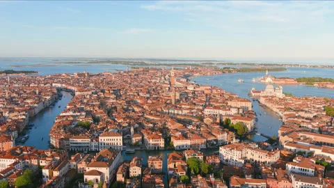 Venice: Aerial view of St Mark's Square in historic part of city - Italy, Europe 스톡 동영상 154411124