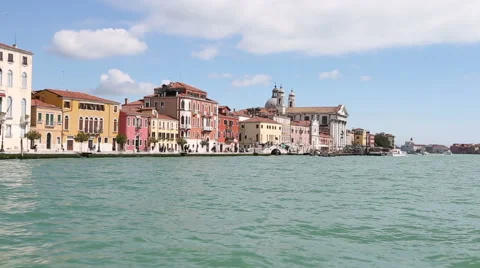 Venice - Approach To St Mark's Square across the water Stock Footage 49956269