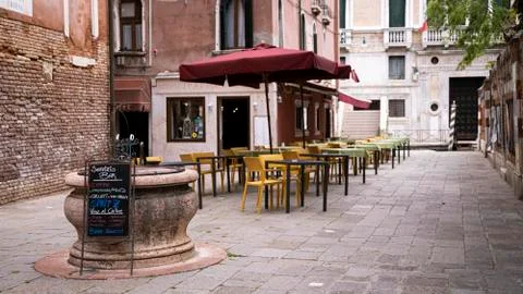 Venice bar after lockdown Foto stock