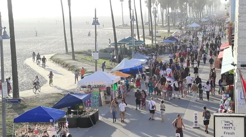 VENICE BEACH CROWD - TIME LAPSE Video stock 52552404