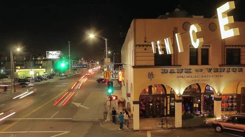 Venice Beach at Night Video stock 48148609