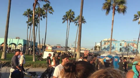 Venice Beach Party Stock Footage 147371525