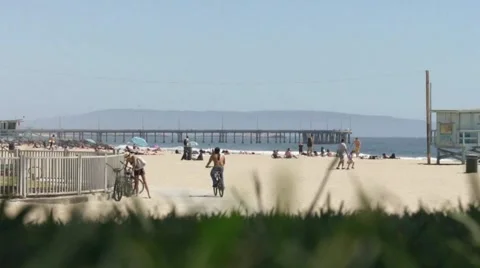 Venice Beach Pier Pan View ( HD ) Stock Footage 5163248
