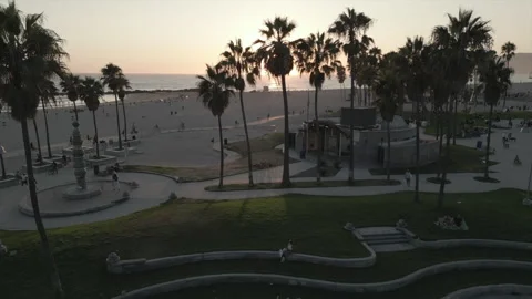Venice Beach profile sunset Stock Footage 284053624