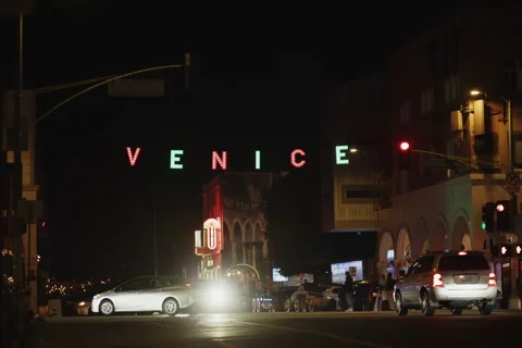Venice Beach sign, iconic, colored, Video stock 297216952