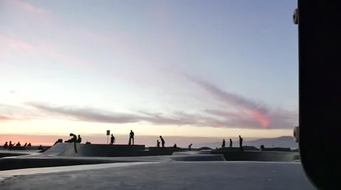 Venice Beach Skate Park - Slow Motion 96fps in HD #34 Stock Footage 46719085