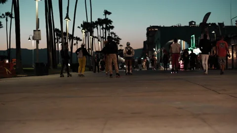 Venice Beach skates Stock Footage