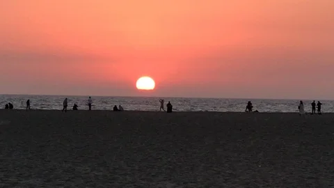 Venice beach sunset Stock Footage 97968266