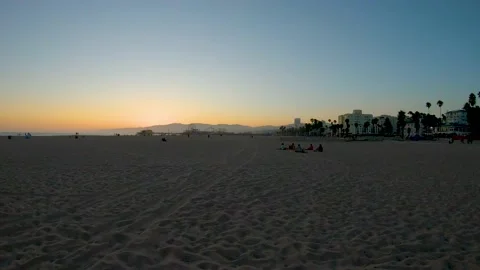 Venice beach at sunset Stock Footage 137271786