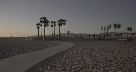 Venice Beach - Tracking Side To Side Of The Venice Skatepark Stock Footage 86243043