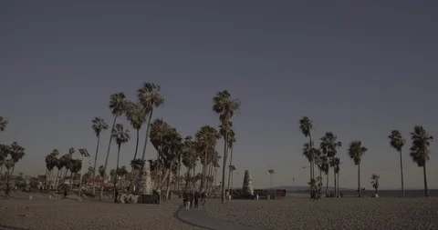 Venice Beach - Tracking Side To Side Of The Venice Public Art Graffiti Walls Stock Footage 86243664