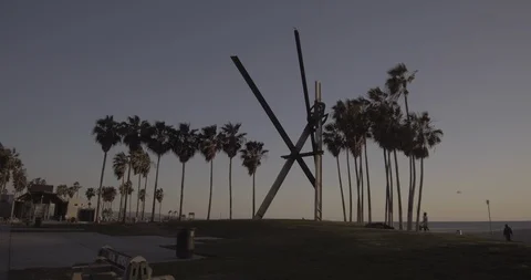 Venice Beach - Tracking Side To Side Of Main Courtyard Stock Footage 86244563