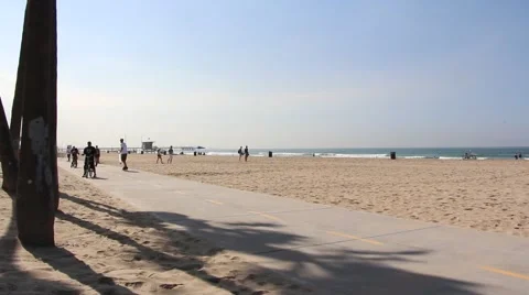 Venice Beach Walkway Stock Footage 42312014