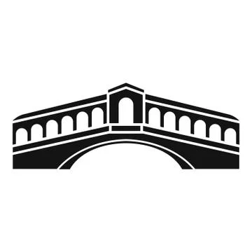 Venice bridge icon, simple style Stock Illustration