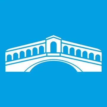 Venice bridge icon white Stock Illustration