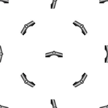 Venice bridge pattern seamless black Stock Illustration